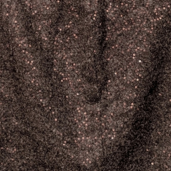 J. Jill Skirt Sequinned Wool Blend Walnut Brown Copper Shimmer Side Zip size 4 - Picture 4 of 9